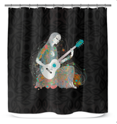 Close-up of waterproof Blossom Bouquet Shower Curtain texture